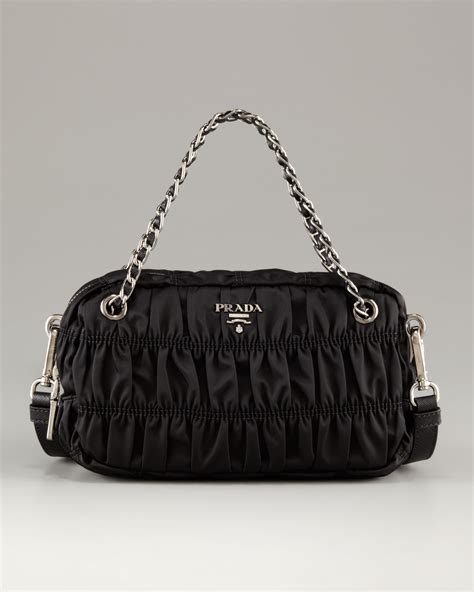 prada ruched nylon bag